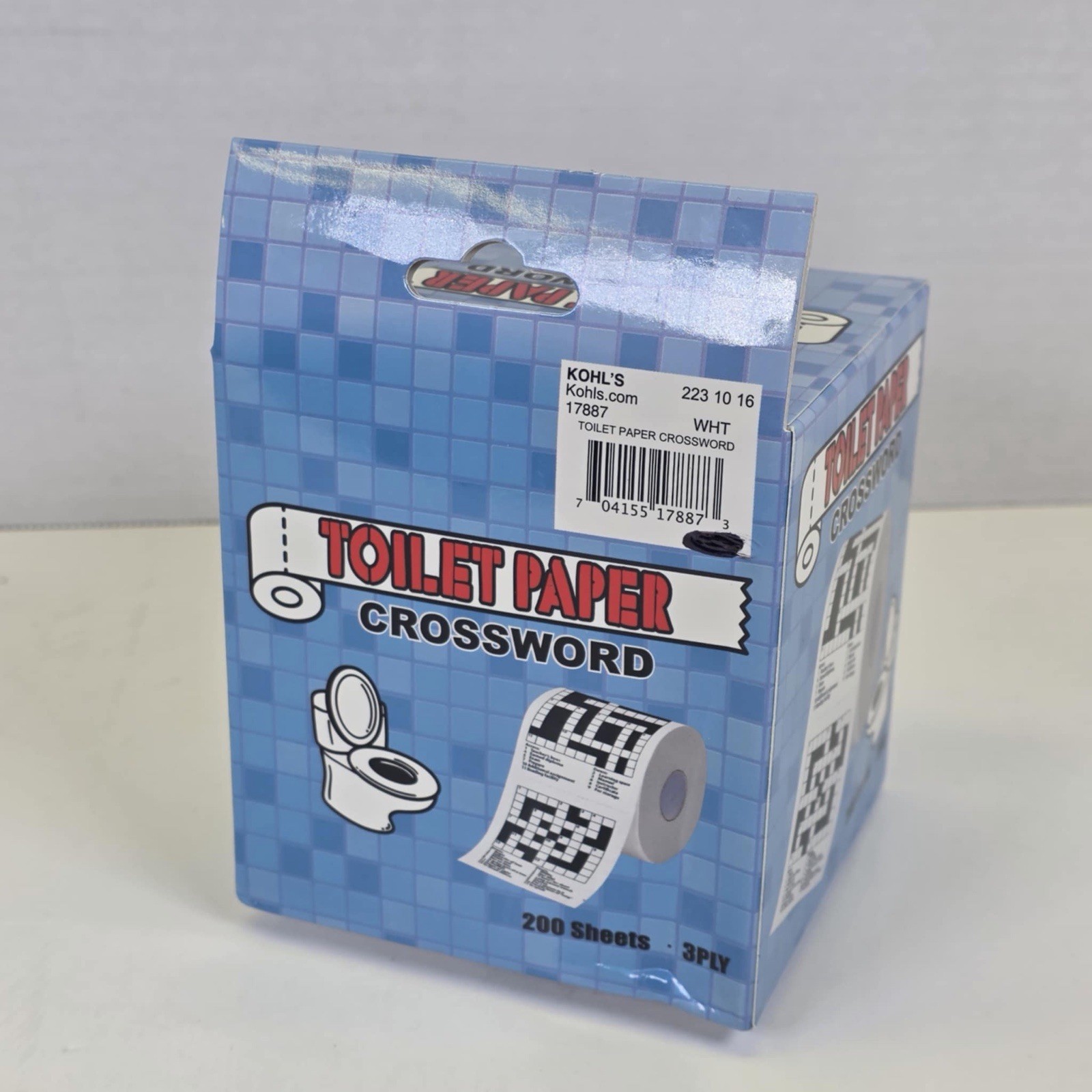 Crossword Toilet Paper Roll 200 Sheets 3 Ply Humor Gift 2024