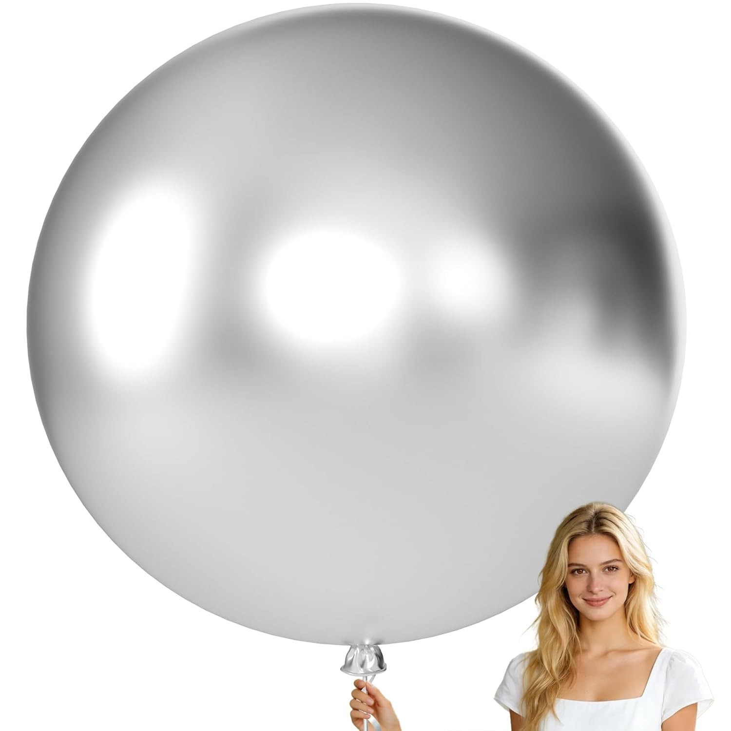36 Inch Giant Retro Misty Blue Balloons 6 Pack Large Round Jumbo Big