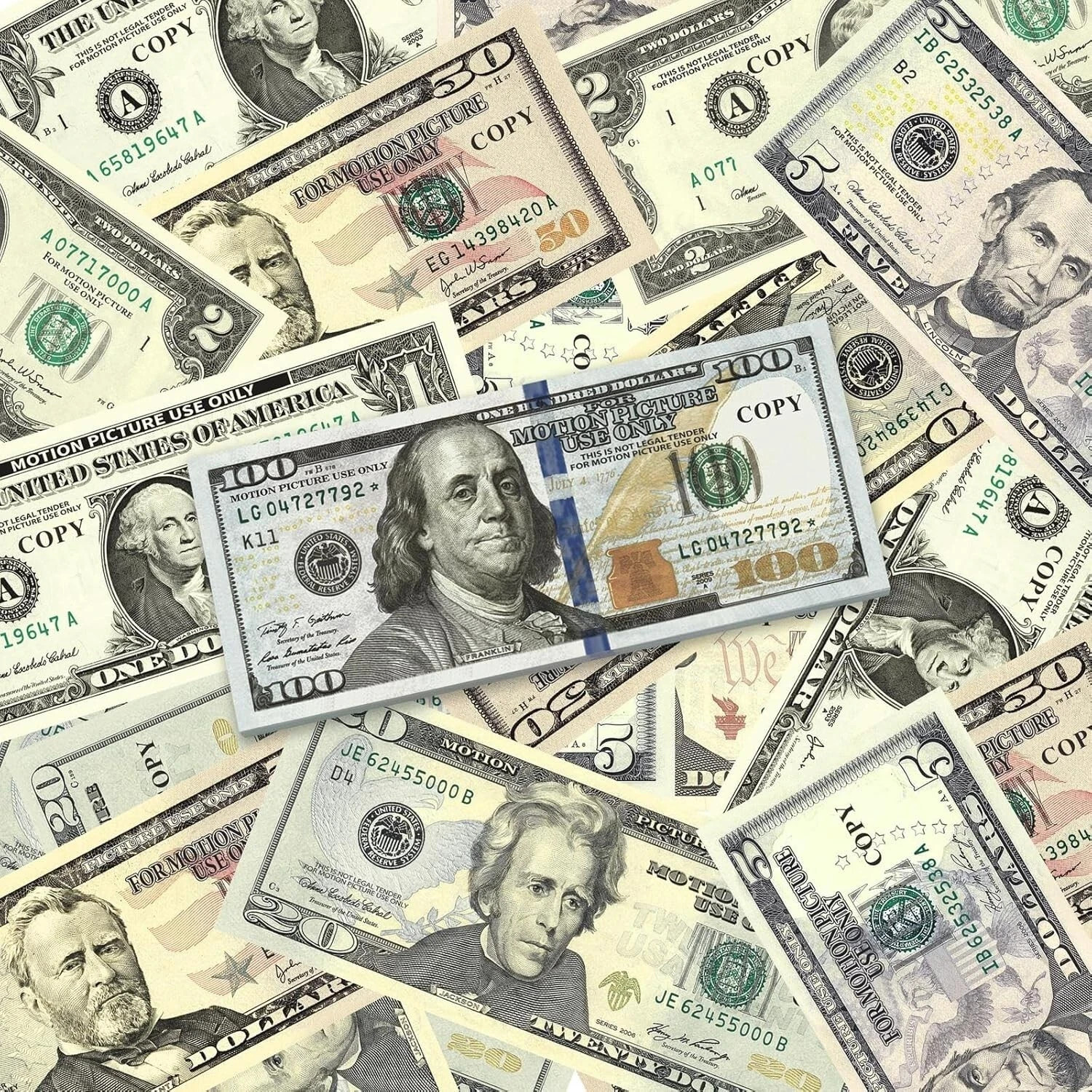 New Money Props Toy Play Fake Bills f Video Learning Education Toys10/20/50/100
