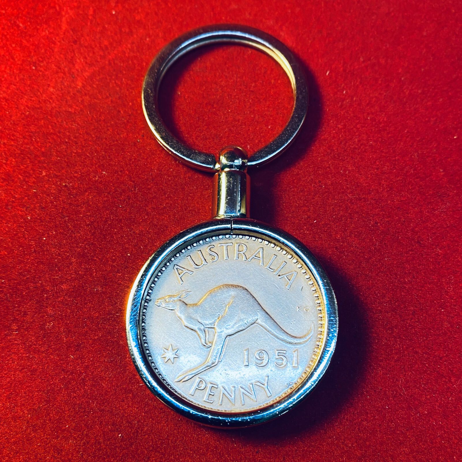 70th Birthday Anniversary Gift Present 1954 Australian Penny Keyring key ring