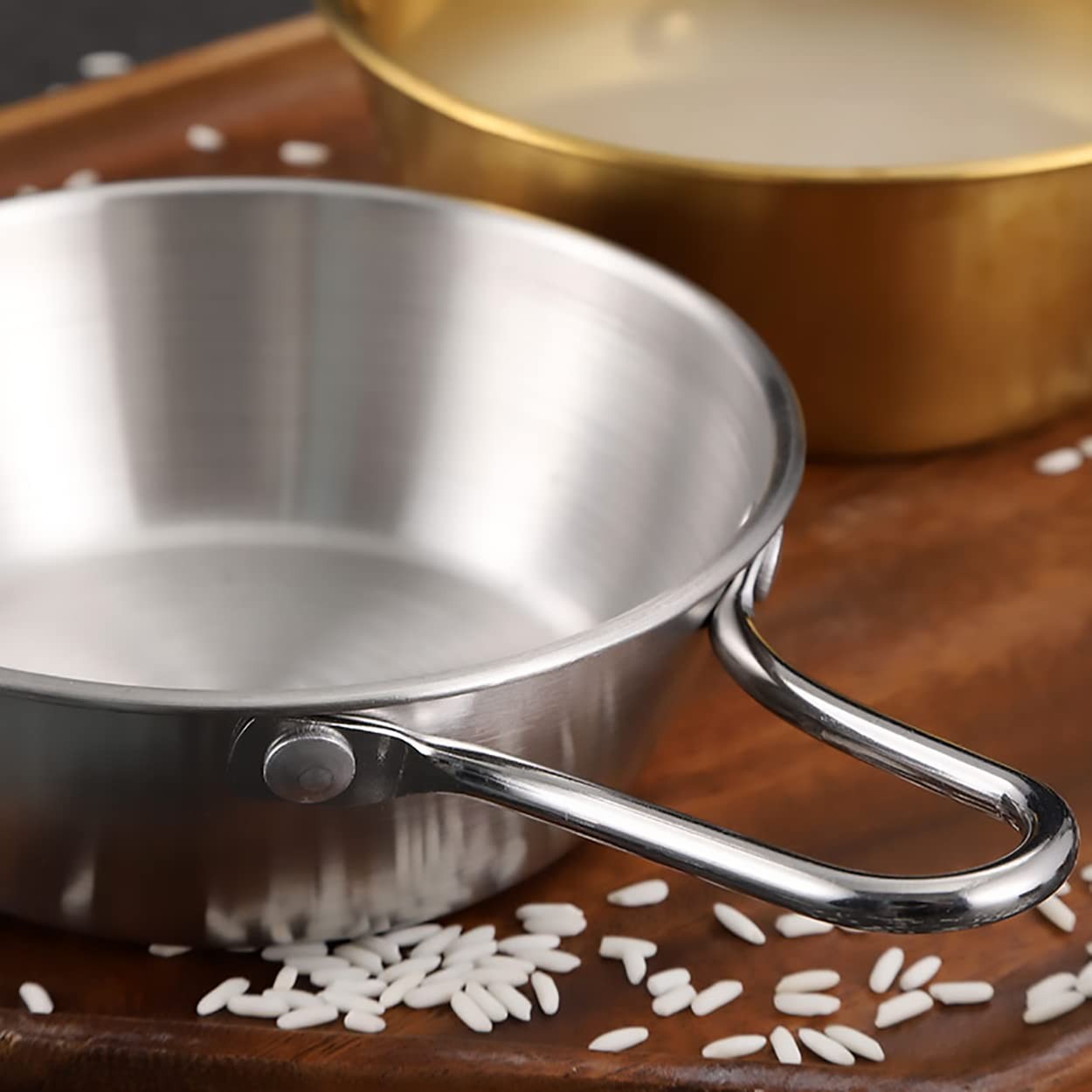 Dadamong 2-Pack Makgeolli Bowls, 304 Stainless Steel Korean Traditional Bowls Ri