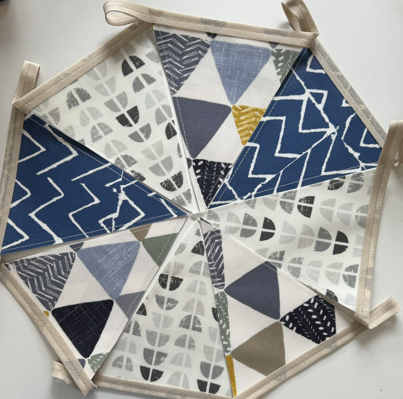 Handmade Oilcloth Bunting – Garden/Home Contemporary – 2 Meters Double Sided