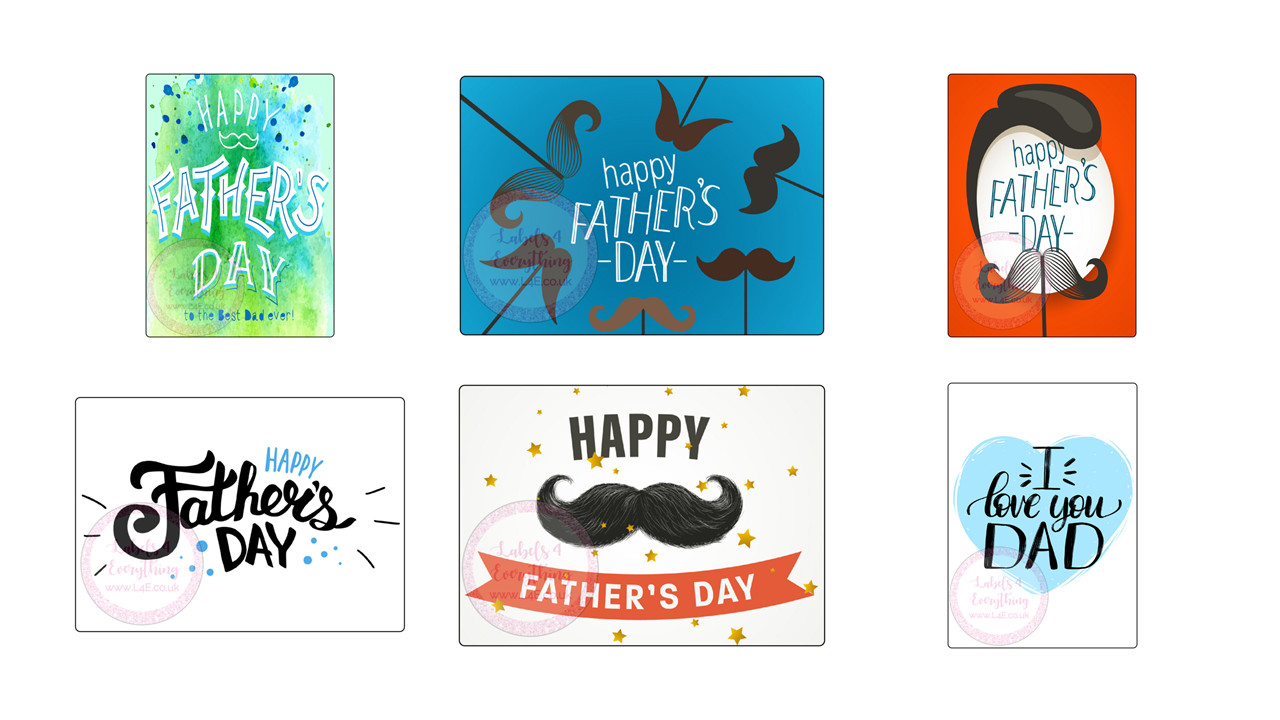 Happy Fathers Day Large Rectangle Stickers Letterbox Party Bag Sweet Box Cone