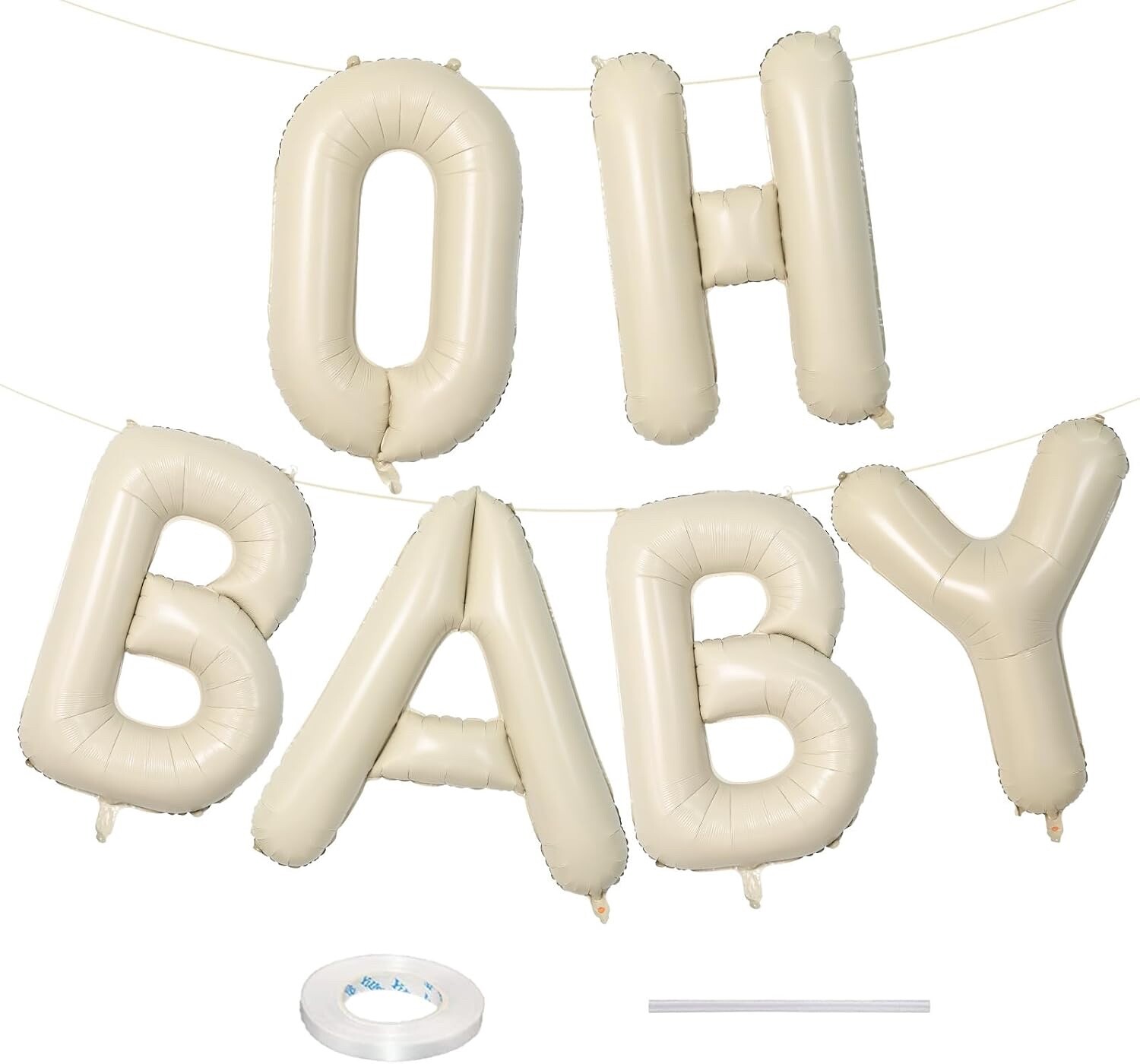 40 Inch Beige OH BABY Balloon for Baby Shower, Large Cream Cream – Oh Baby