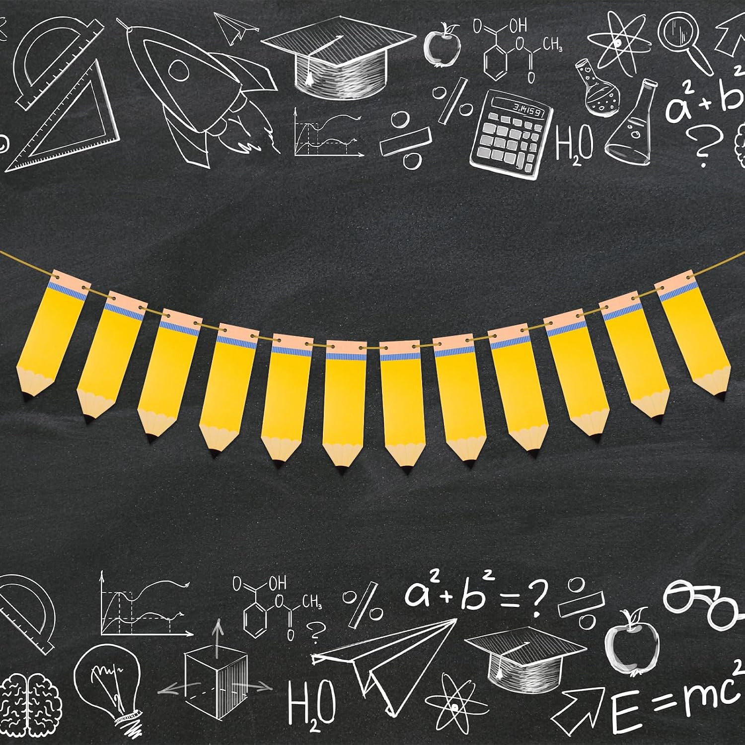 Back to School Pencil Banner Pencil Garland Classroom Decor DIY Pencils Banner F