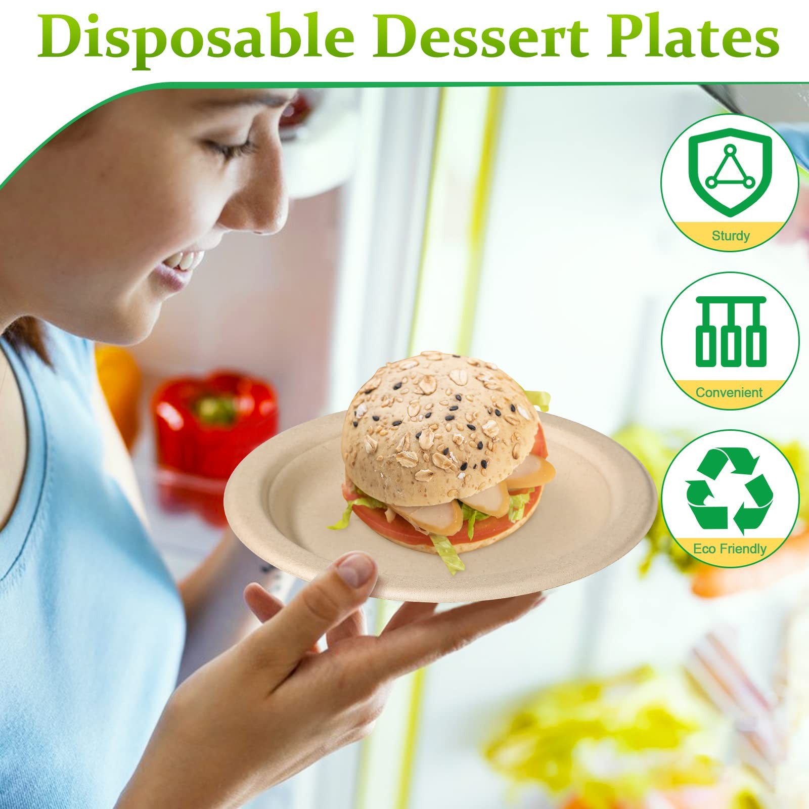 Paper Plates 6 inch, 500 Pack Small Paper Plates Bulk, 100% Compostable Plate…
