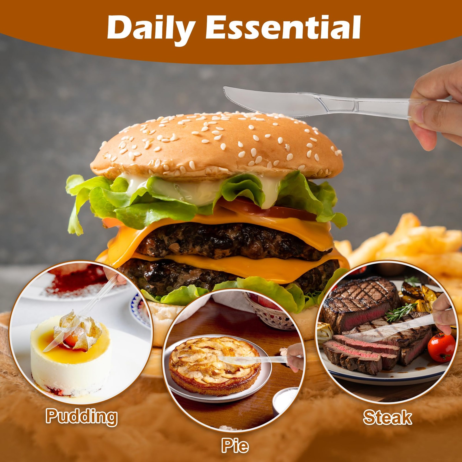 200 Pieces Clear Plastic Knives Heavy Duty Disposable -, BPA-Free, Heat Resis…