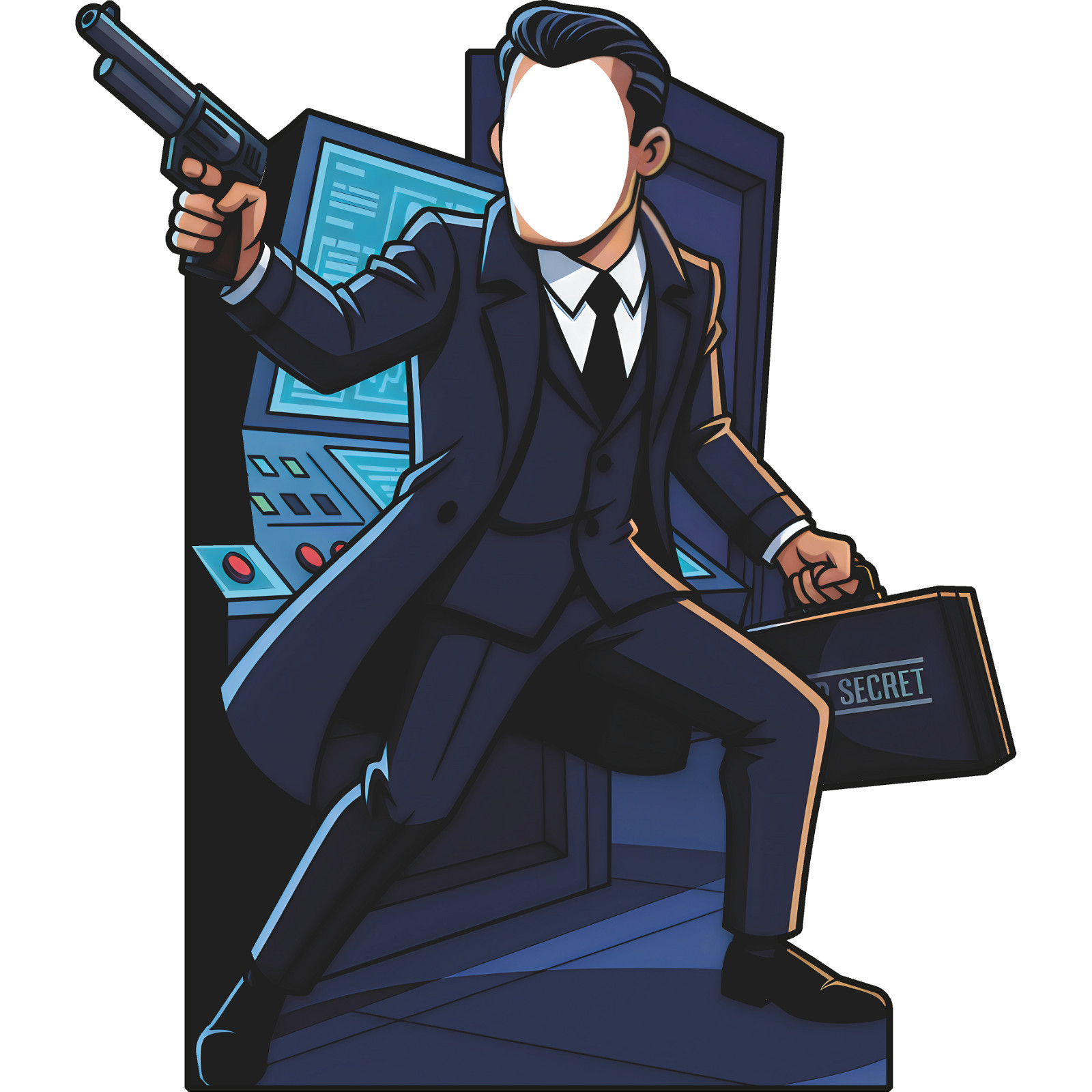 SS11310 Cartoon Secret Agent Spy Stand In Cardboard Cutout Standee Standup