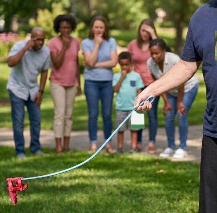 Invisible Dog Leash theatrical stage parade prop joke prank comedy clown fun gag