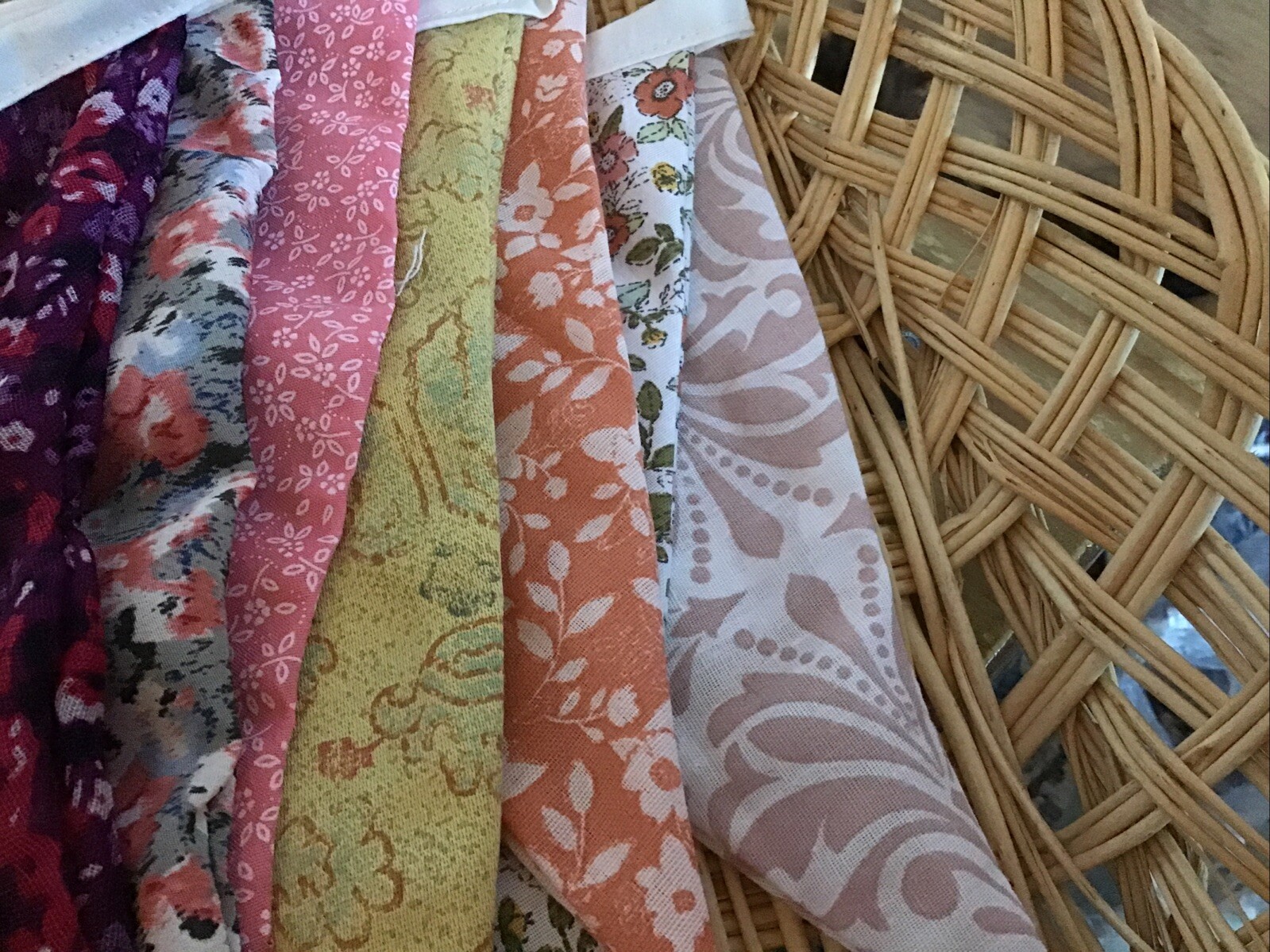 Handmade Double Sided Bunting 12 Flags Approx 3m – Multi Coloured Ditsy Floral