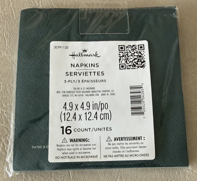 Hallmark 3 Ply Paper Napkins Green Gather 4.9″x4.9″ 16 Count NEW