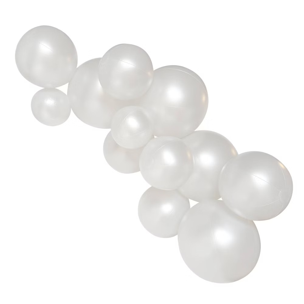 Minnidip Balloon Garland: 12 Cluster in White Pearl