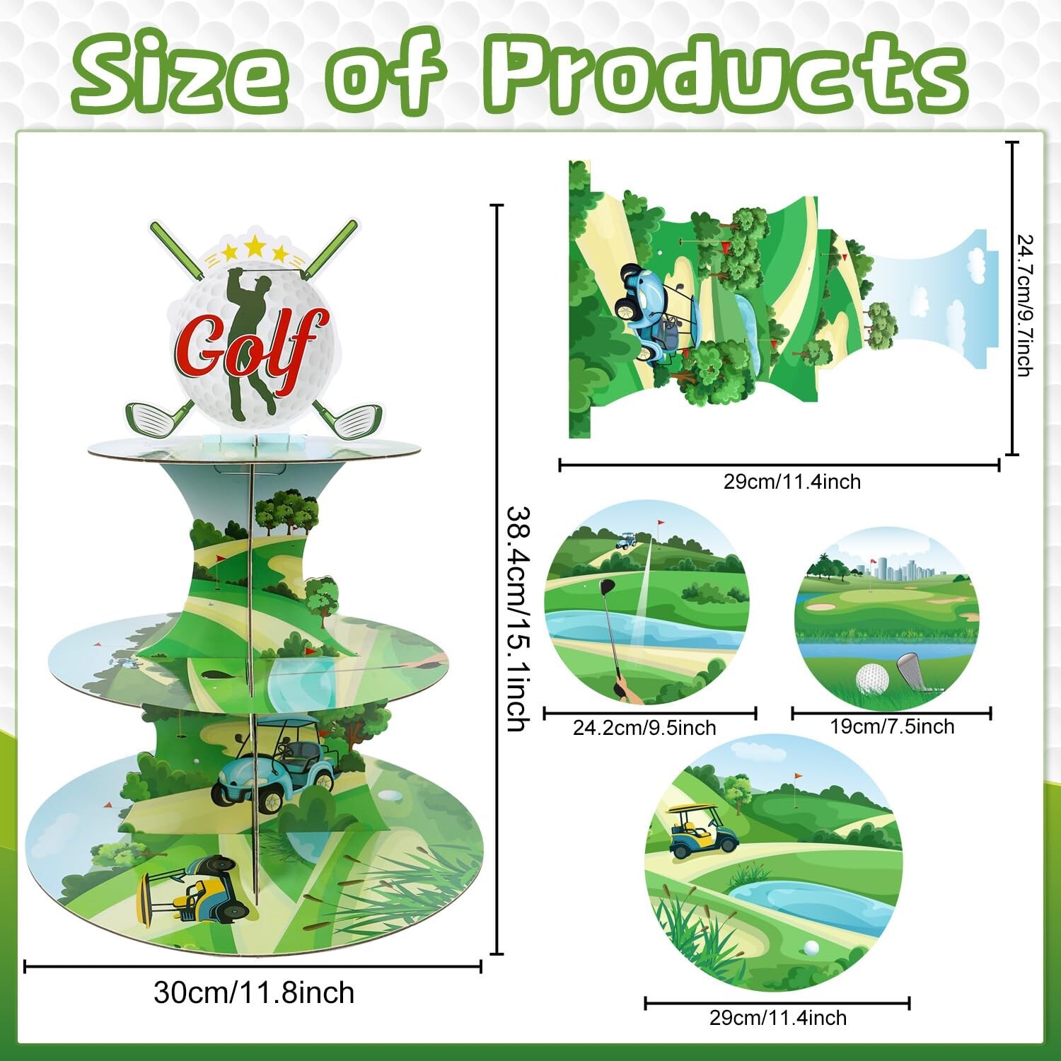 Golf Birthday Party Decorations – Golf Themed Cupcake Stand Golf Party Suppli…
