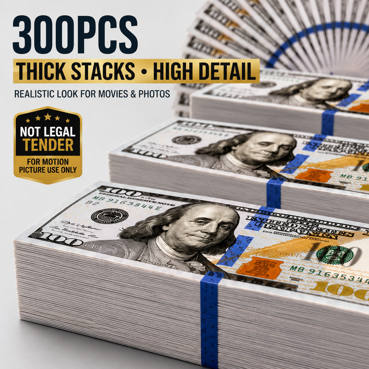 300pcs (30K) money props toy play fake bills for video Learning Education Toys