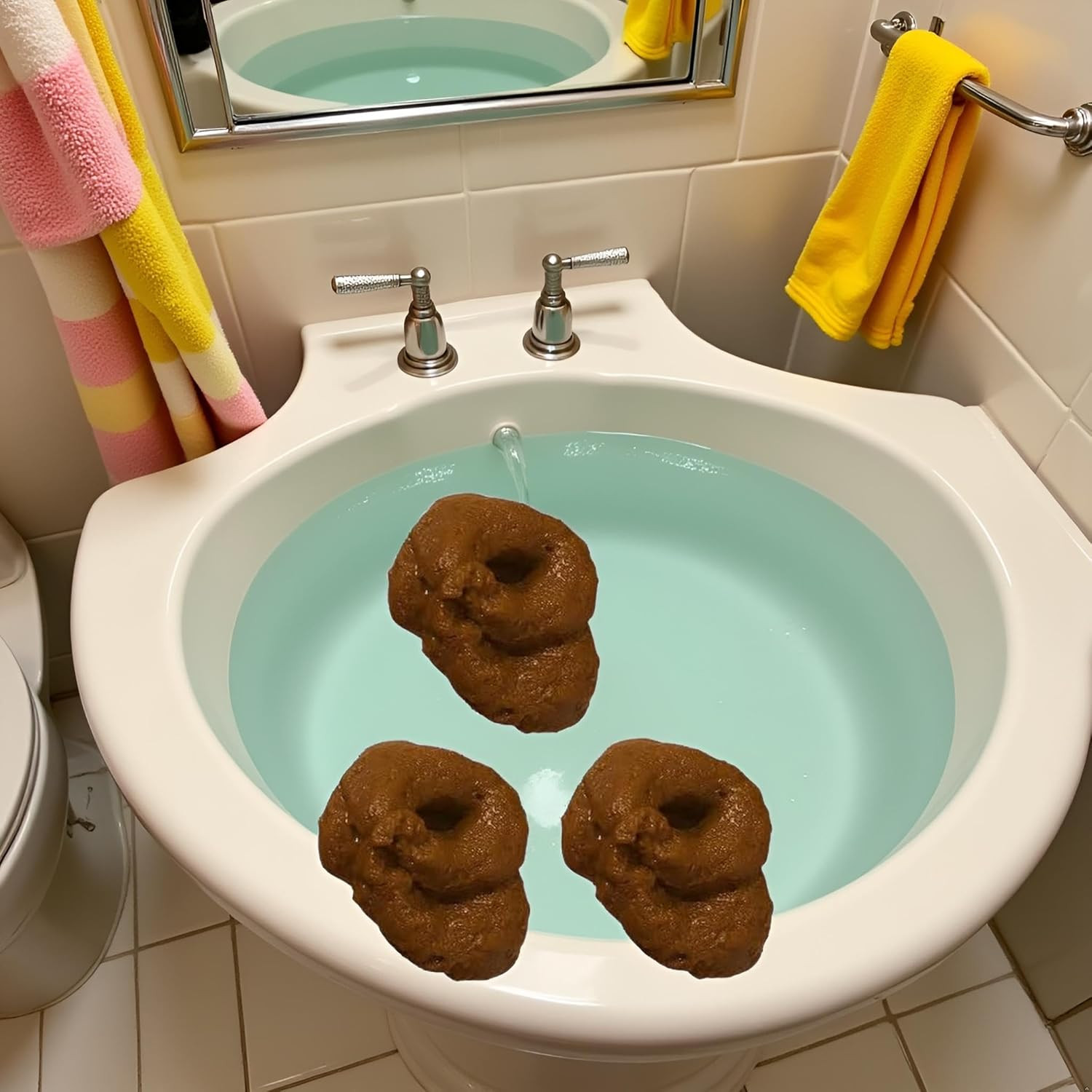 3Pcs Brown Fake Poopy Props, Realistic Fake Poop, Novelty Floating Fake Poop Pro