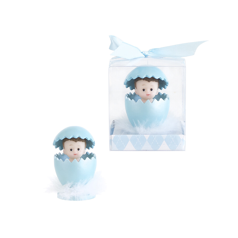 Mega Favors – Baby Boy inside Egg Shell Poly Resin – Blue, 12PCS
