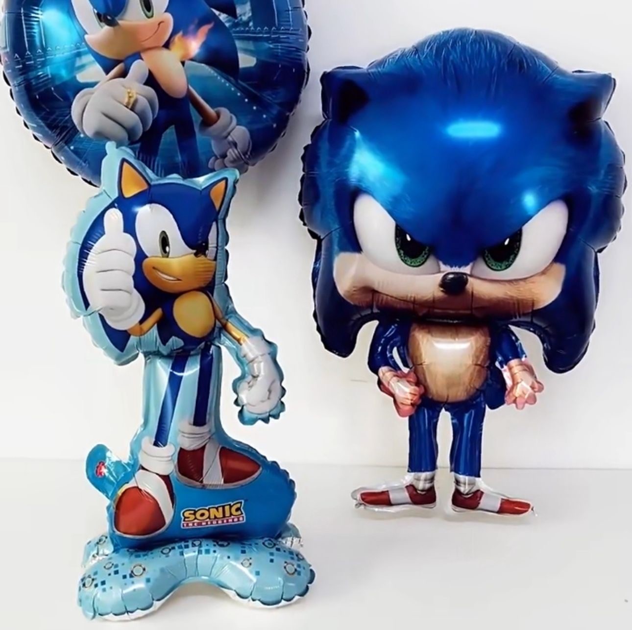 Sonic the Hedgehog Balloon Self Standing Table Top Birthday Party Decor 60x34cm