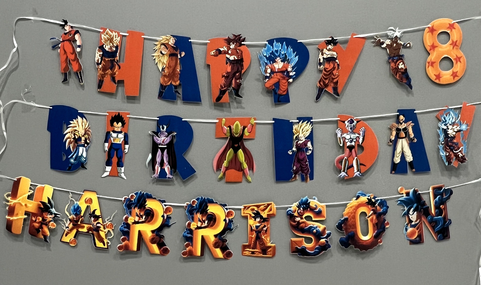 Dragon Ball Z PERSONALIZED BANNER, HAPPY BIRTHDAY BANNER, PARTY SUPPLIES