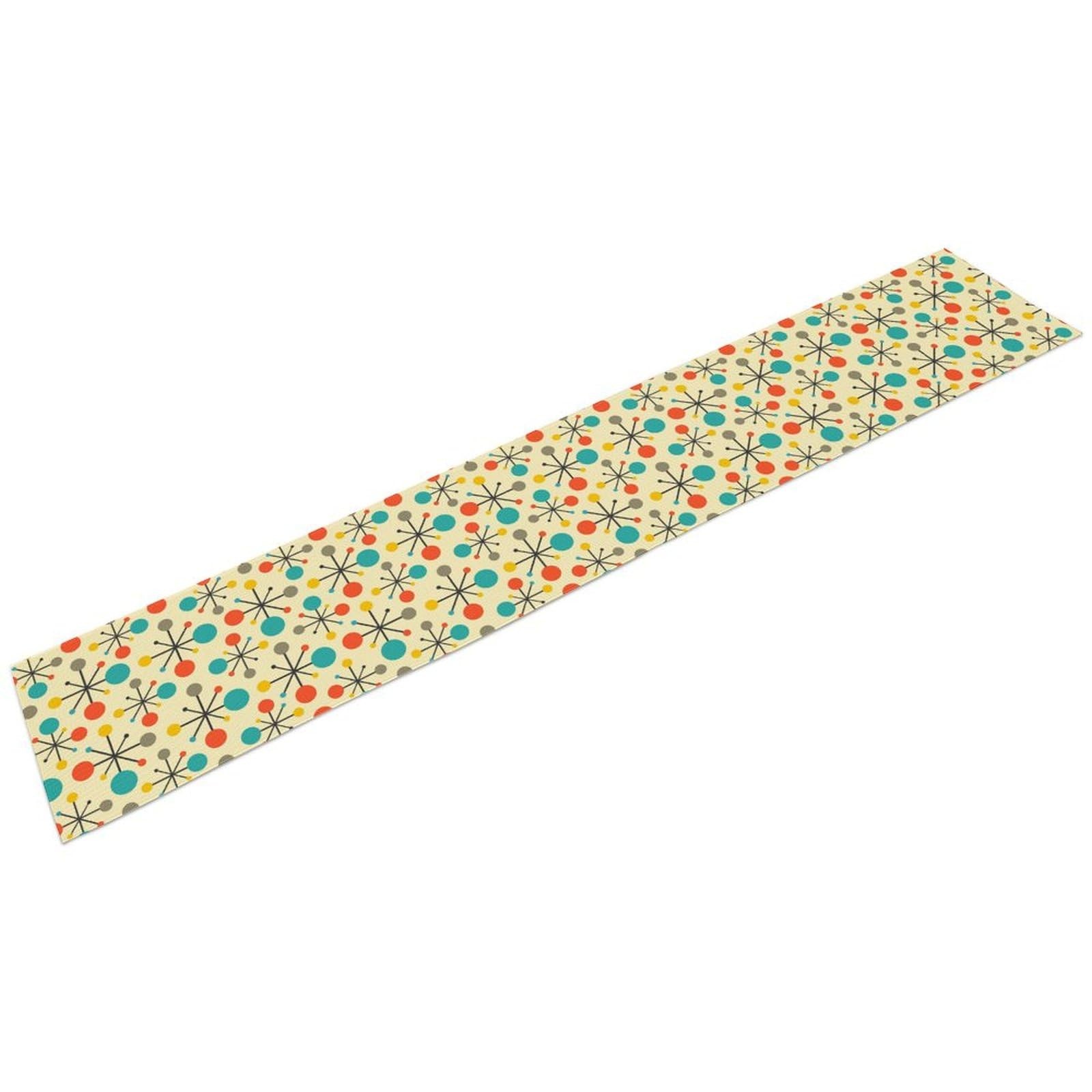 Mid Century Table Runner, Modern Atomic Pattern Absctract Geometric Retro 1950S