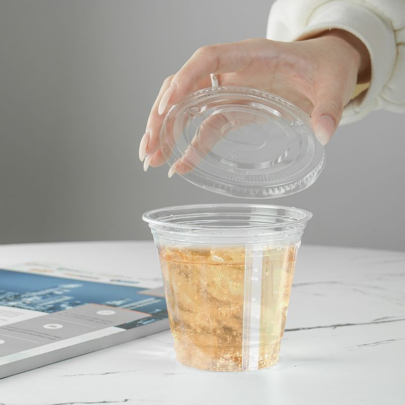 Disposable Crystal Clear Plastic Cups Plastic Flat Lids Iced Coffee Cup BPA Free