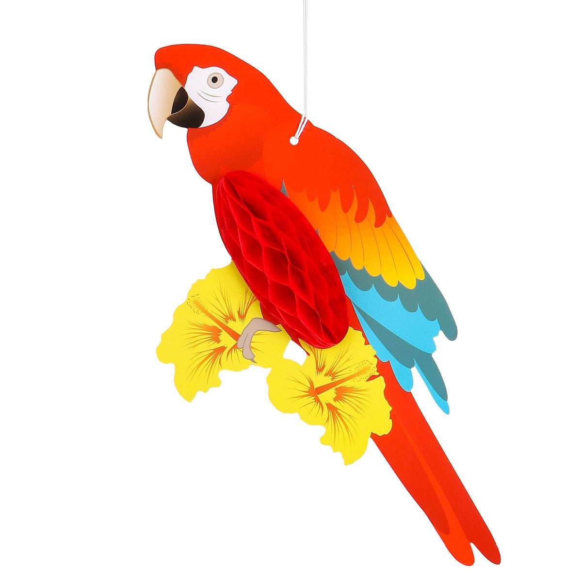 6pcs Tropical Bird Hanging Decoration Parrot Paper Hawaiian Party Bar Wall Decor