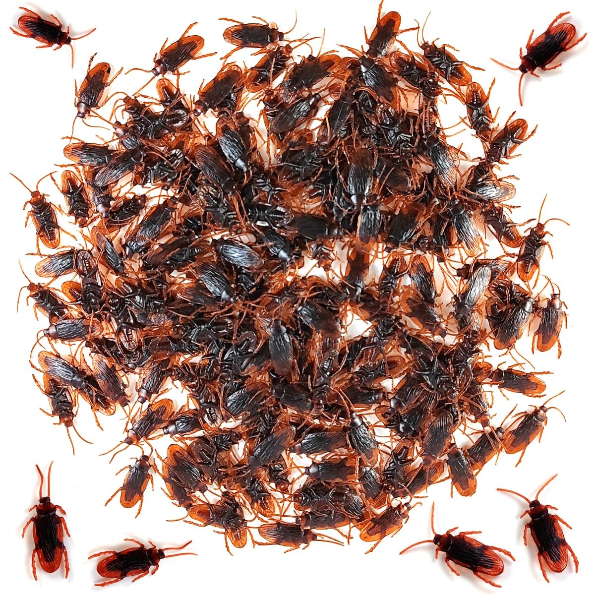 200PCS Realistic Fake Roaches Rubber Prank Toy Halloween Party Joke Gag Adult Ki