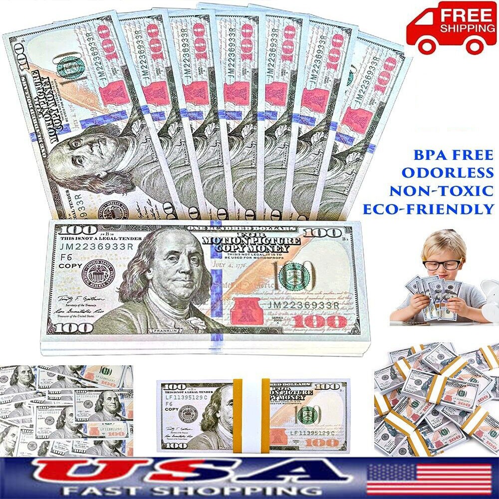 1000 pcs Movie Props money Fake bills look real for video party,Education Toys
