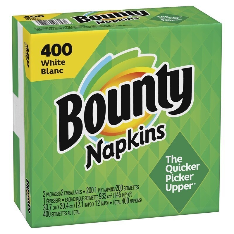 White 400 Count Disposable Paper Napkins Quick Cleanup Family Meals & Events New