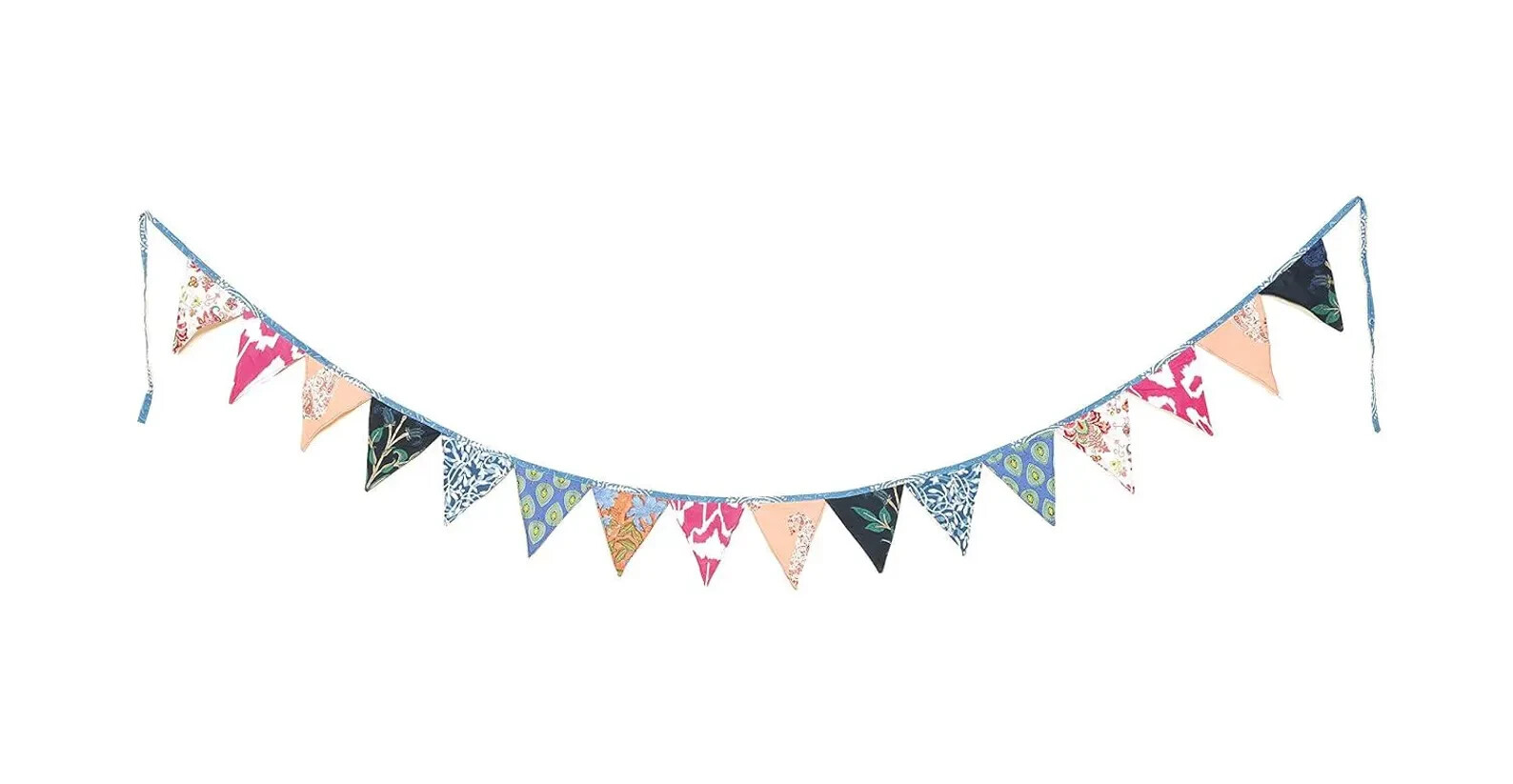 Vintage Fabric Bunting Flag Colorful Boho Bunting Handmade Cotton Banner Garland