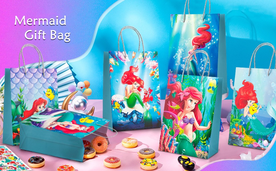 The Little Mermaid Party Favors Ariel Princess Party Gift Bags Filler Loot Bags