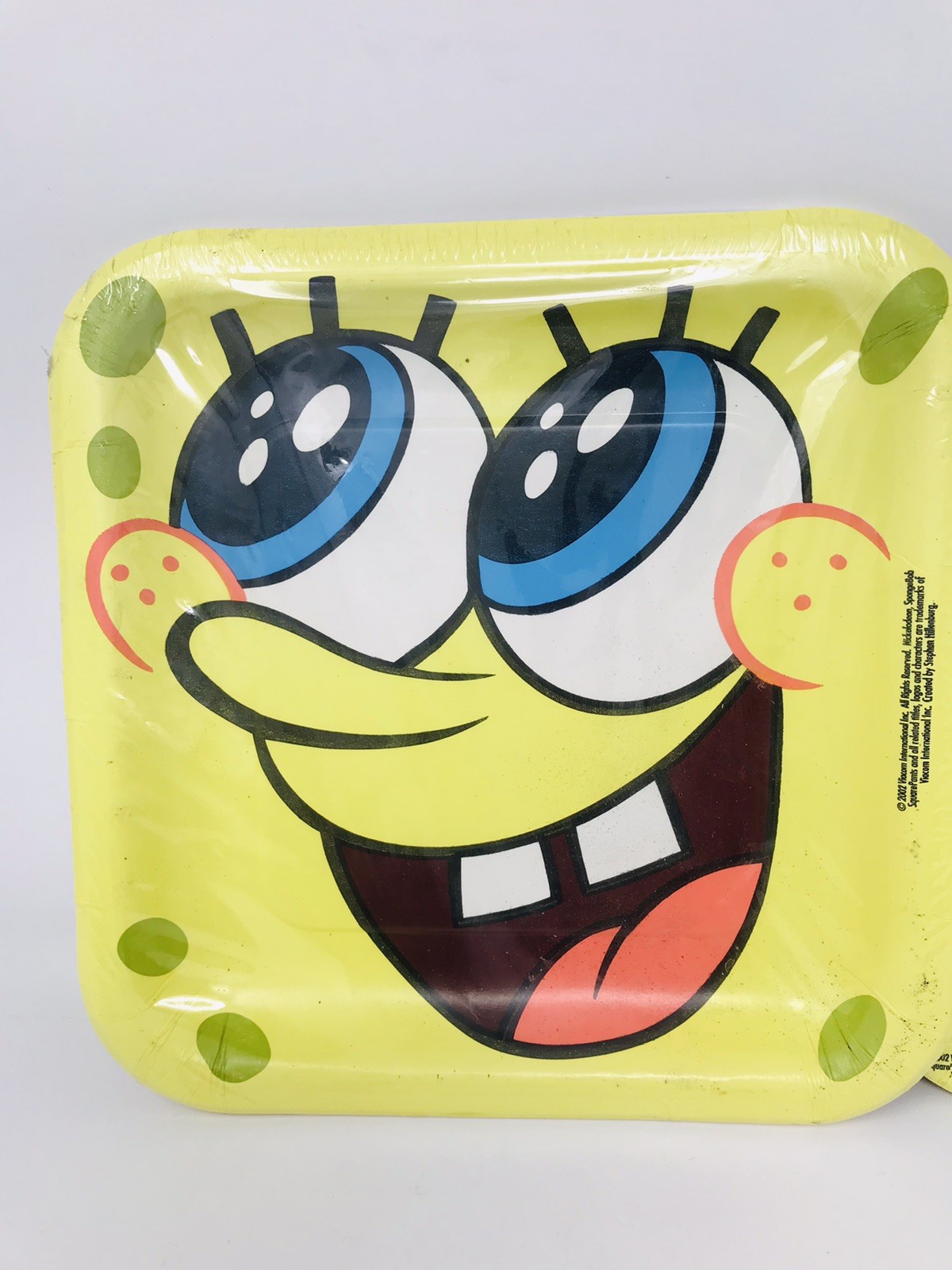 SpongeBob SquarePants Square Paper Plates 2002 16 Plates Total