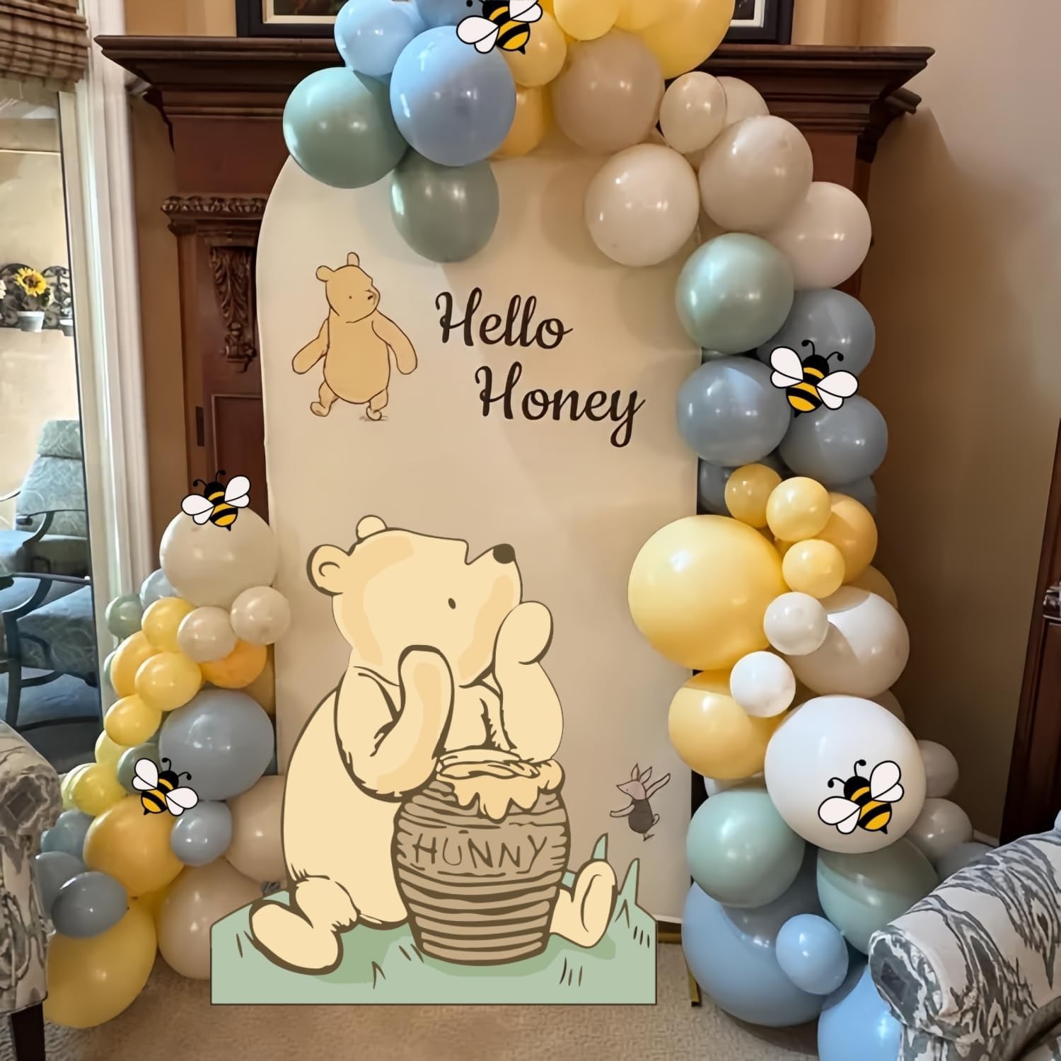 Winnie Baby Shower Birthday Decorations Large Coroplast Cutout Balloons Bee S…