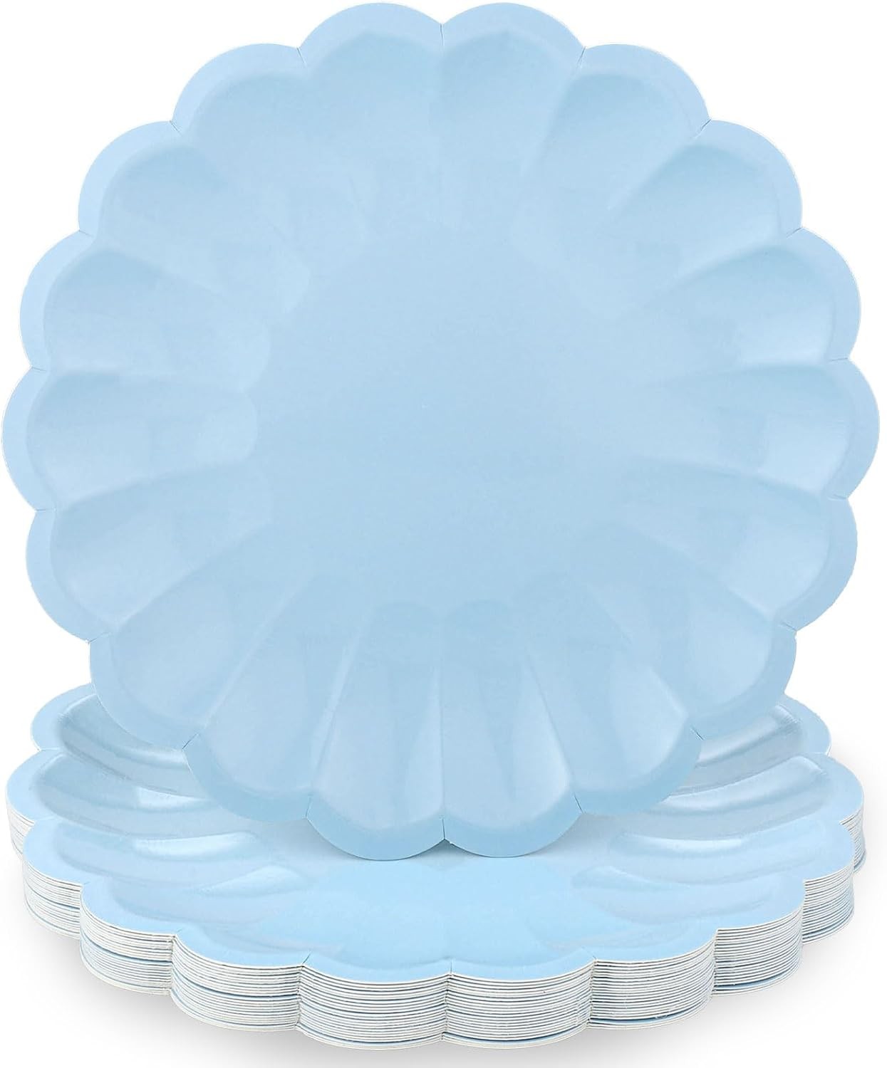 30 Pcs Light Blue Paper Plates 9.5 In Blue Plates Disposable Heavy Duty