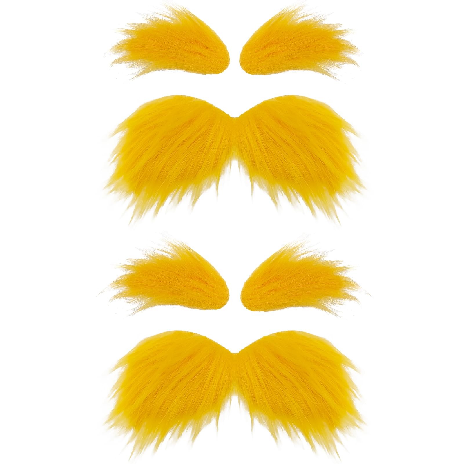 2 Sets Yellow Mustache and Eyebrows,Halloween Self Adhesive Faux…