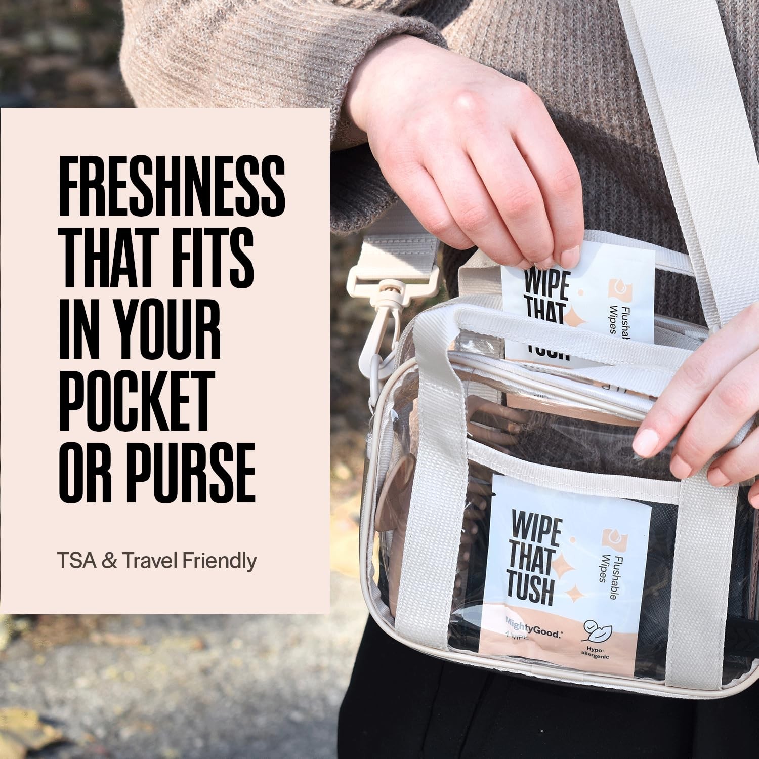 Wipe That Tush On-The-Go Flushable Wipes – 1 Pack of 30 Individually Wrapped Wip