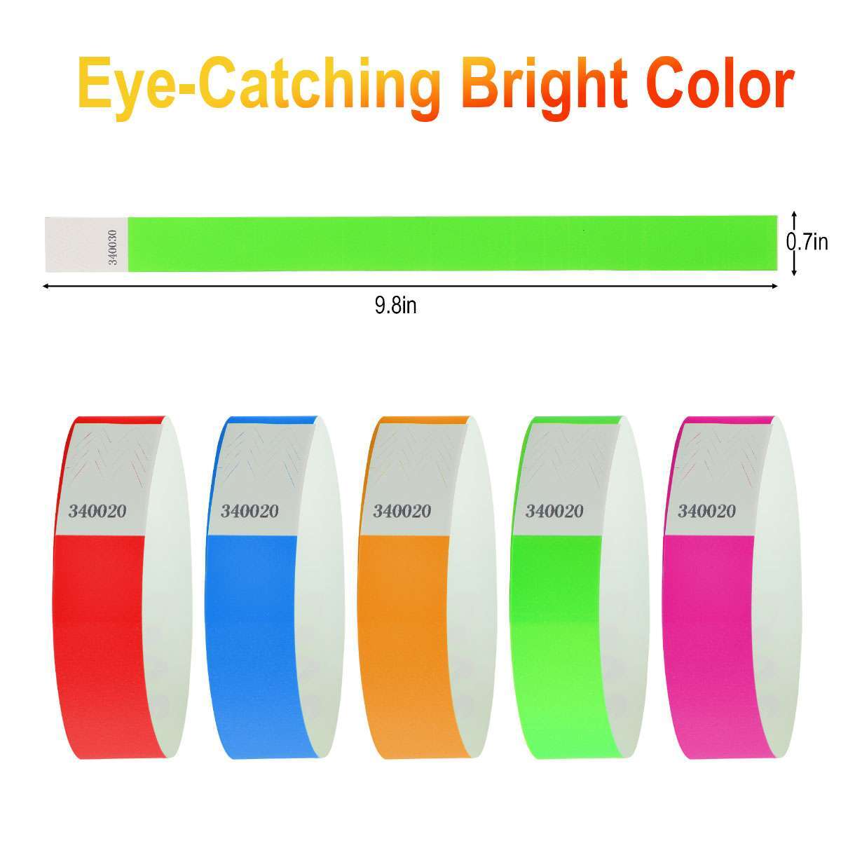 100Pcs Waterproof Hand Bands Neon Wrist Bands for Events Concert Adhesive