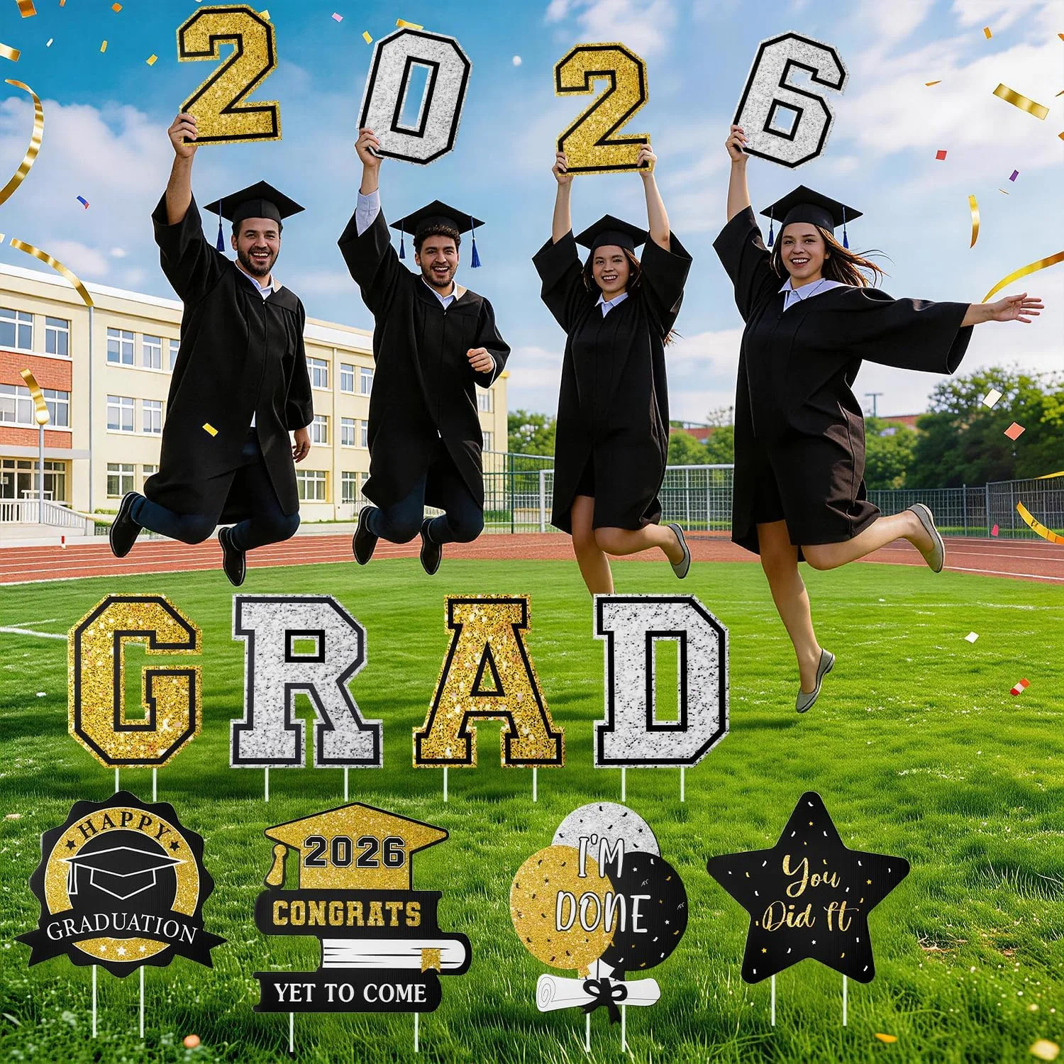 Graduation Decorations 2026 12Pcs Graduation Yard Signs Class of 2026 Outdoor Wa