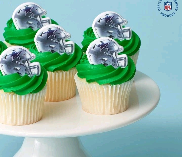 NFL Dallas Cowboys Cupcake Decorations – 24 Food Safe Football Rings