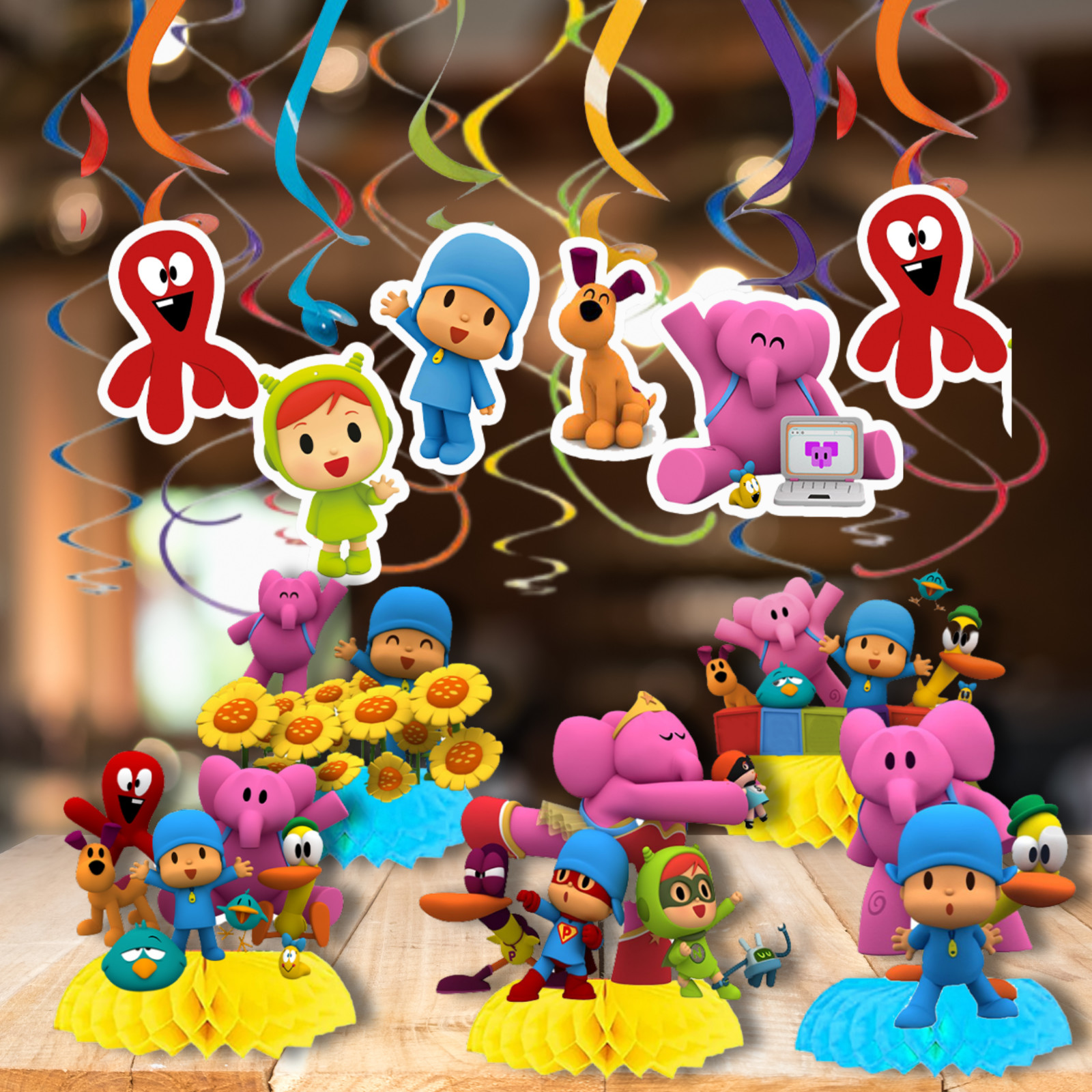 Pocoyo pato birthday party supplies favor centerpiece decoration event theme toy