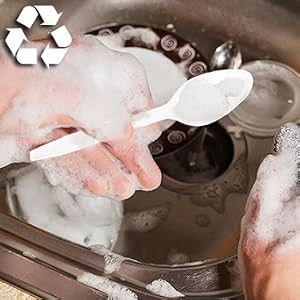 Heavy Duty Plastic Soup Spoons, Disposable Bulk Utensils | 400 Count Heavy Duty