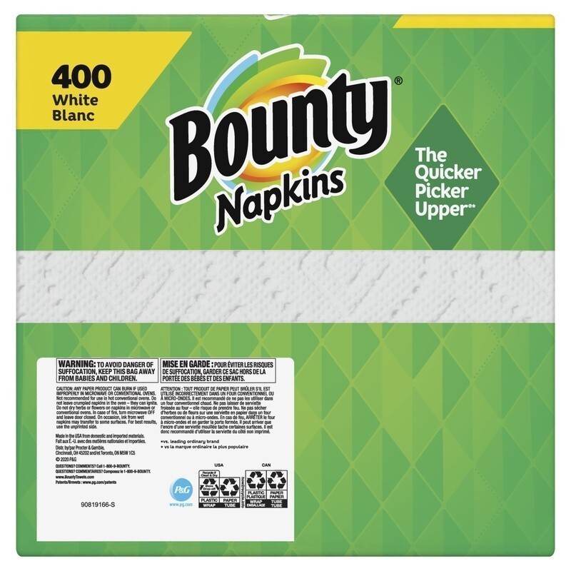 White 400 Count Disposable Paper Napkins Quick Cleanup Family Meals & Events New
