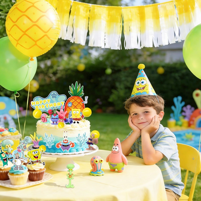 SpongeBob Cake Decoration 39 PCS SpongeBob Patrick Cake Toppers Cupcake Toppers