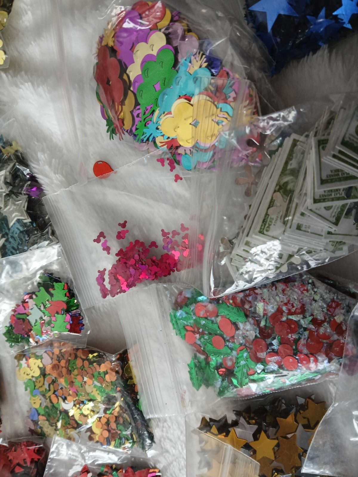 Lot – Multi Packs of Confetti Scatters Variety Stars Hearts Mickey Numbers etc