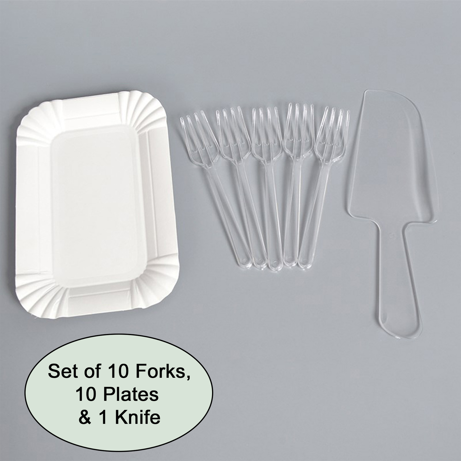 Disposable Paper Plates & Clear Plastic Utensils Birthday Parties Events