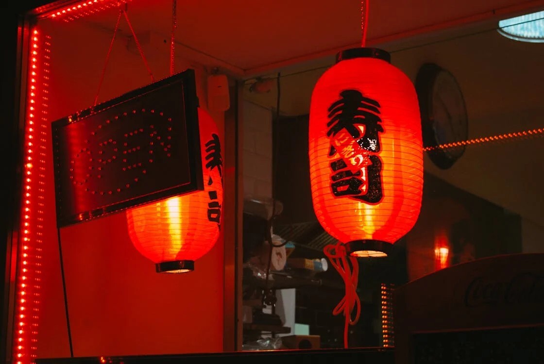 Red Plastic Sushi Lanterns Waterproof for Indoor and Outdoor 26 inch S-1792