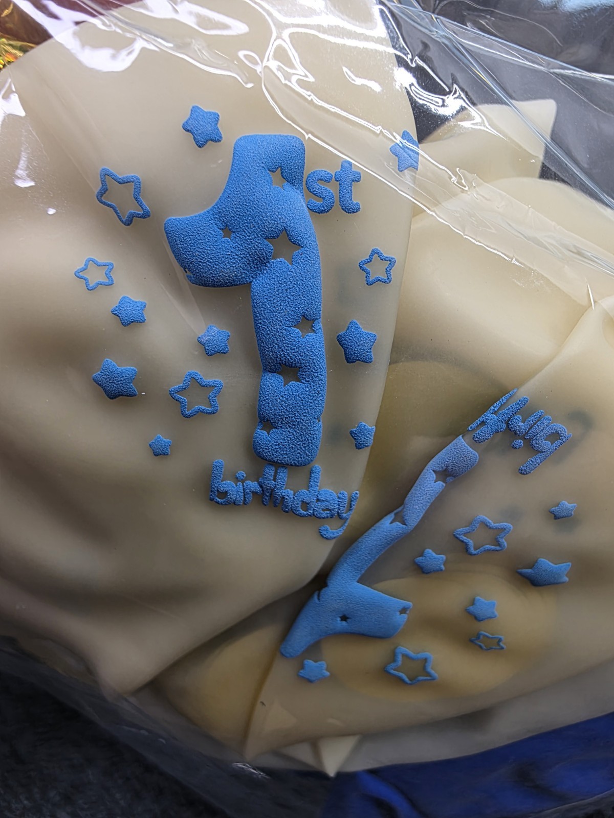 Happy 1st Birthday Baby Boy Mickey Mouse Banner Foil Latex Confetti Balloons