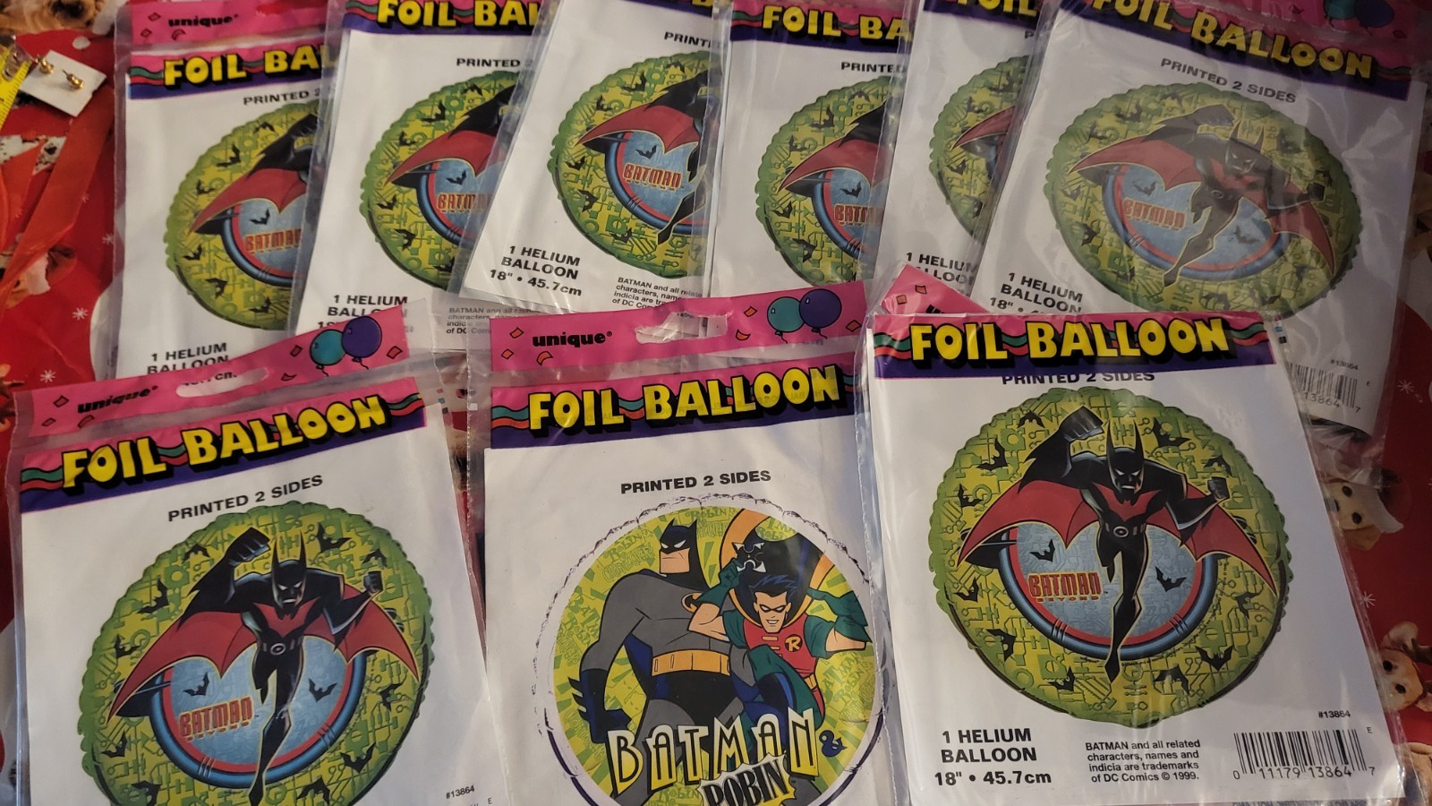 Vintage 1999 Foil Helium Party Balloon New Sealed Batman lot bundle