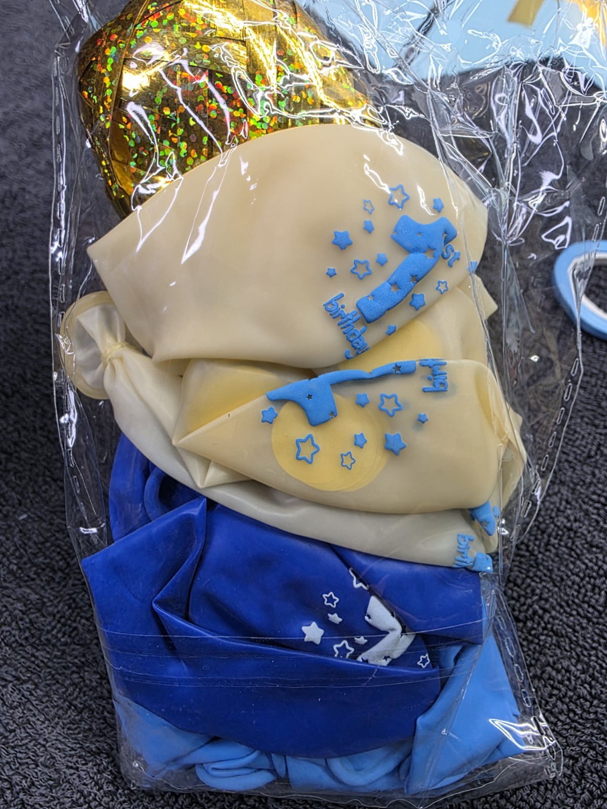 Happy 1st Birthday Baby Boy Mickey Mouse Banner Foil Latex Confetti Balloons