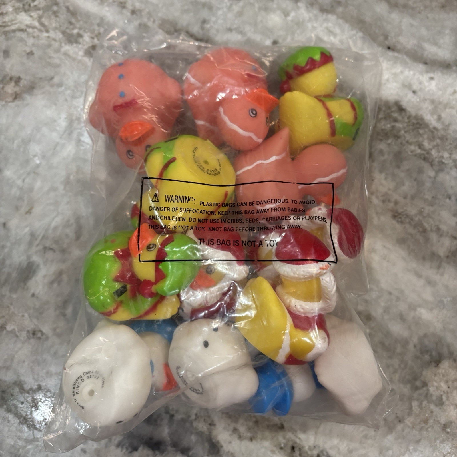 12pk Christmas Holiday Rubber Ducks 2″ Toy Duckies Kids Bath Gift Set