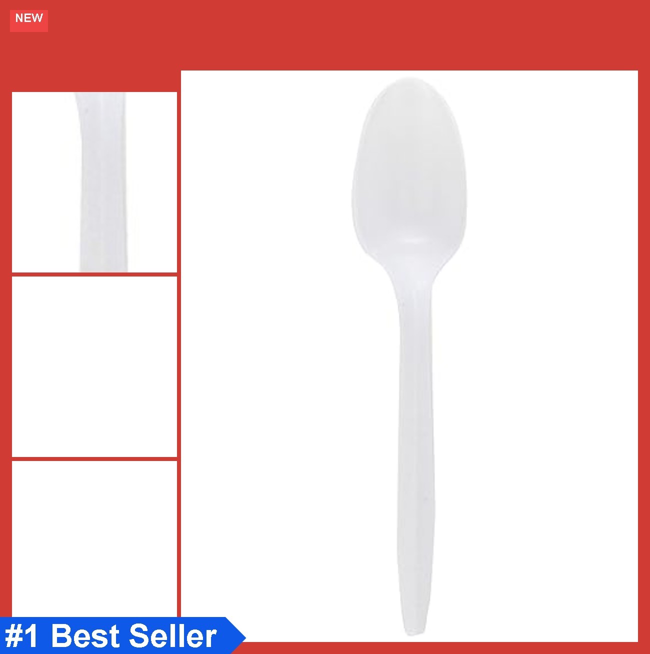1000 Medium Weight White Polypropylene Spoons Bulk Disposable Cutlery